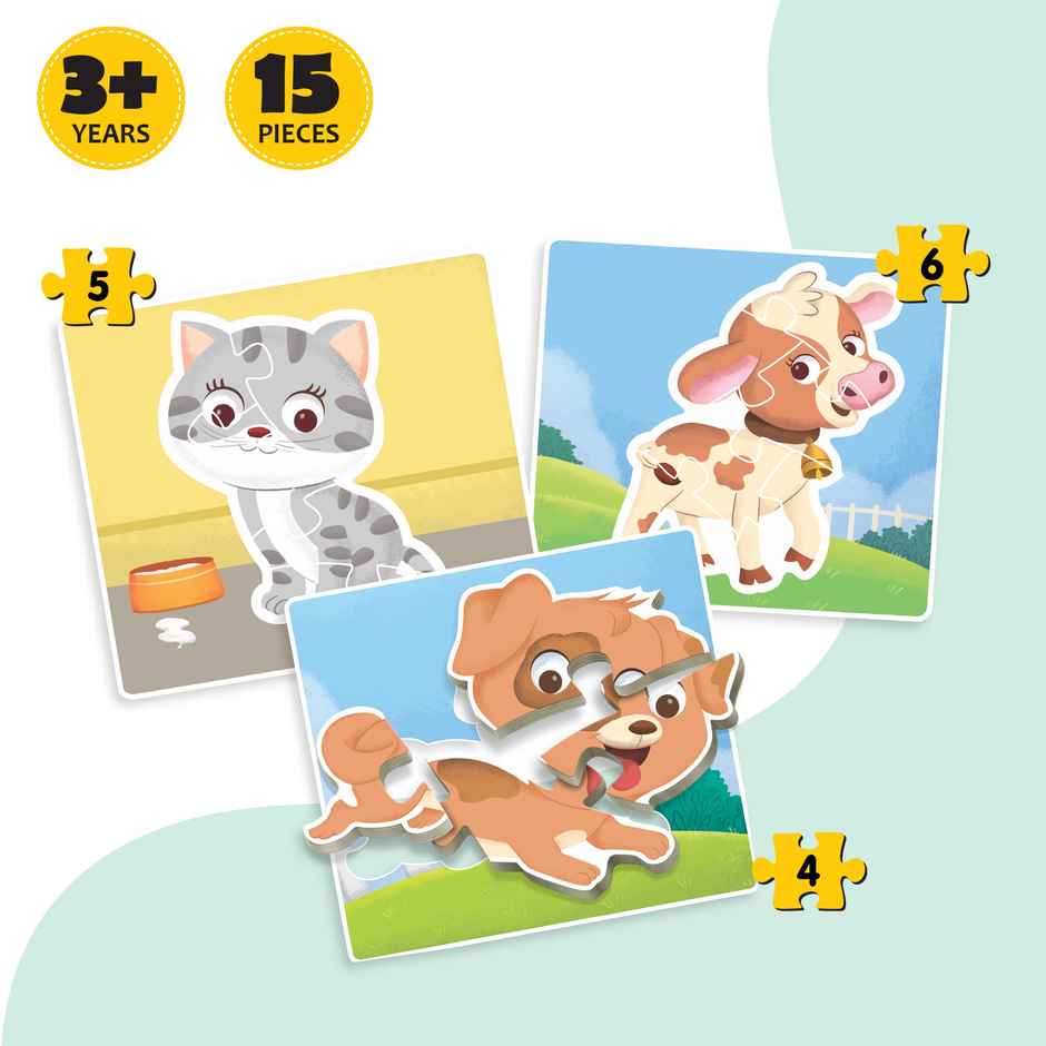Little Berry Baby's First Puzzle Game: Baby Animals | Fun and Educational Jigsaw Puzzle Set | Lb44