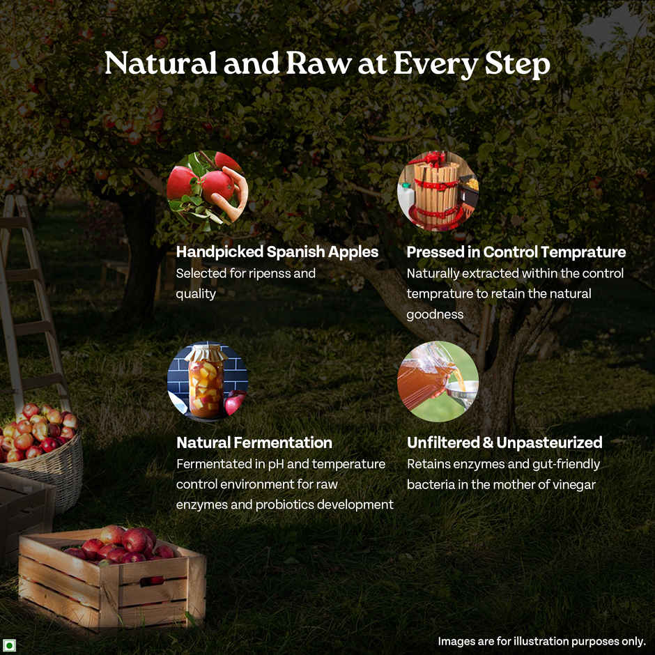 A TATA Product Organic India Apple Cider Vinegar with Mother of Vinegar | Made from Spanish Apples