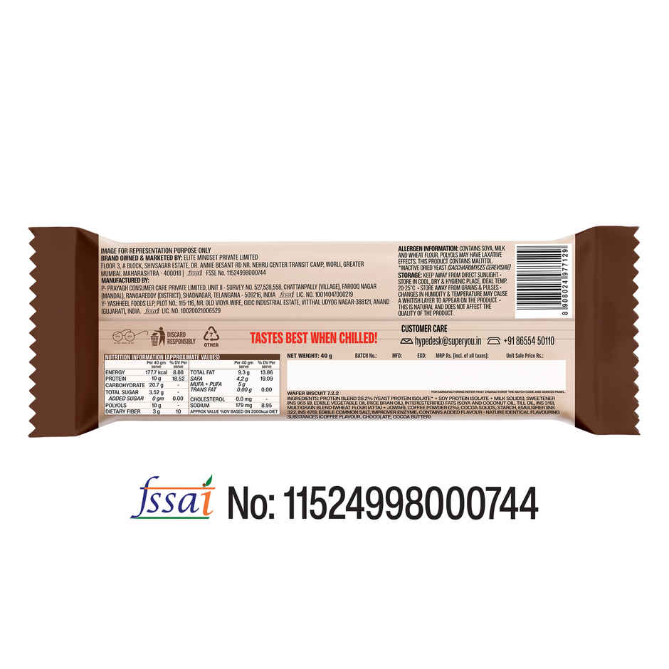 SuperYou 10g Protein Wafer Bar - Coffee (Made with Atta & Jowar. No Added Sugar. No Trans Fat.)