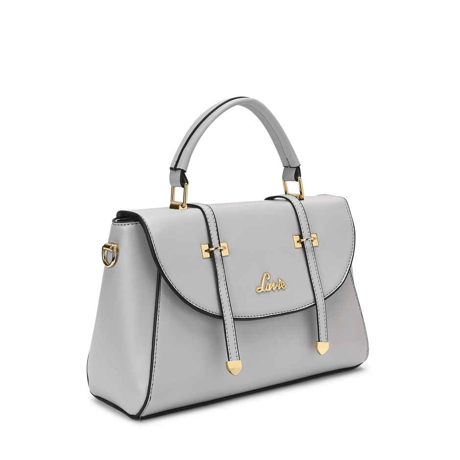 Lavie Women's Beech Flap Satchel Handbag | Ladies Purse | Shoulder Bag | Large | Light Grey