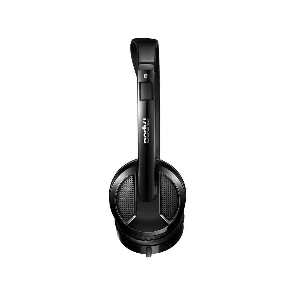 Rapoo H120 Stereo Wired On Ear Headphones with Microphone | Jet Black