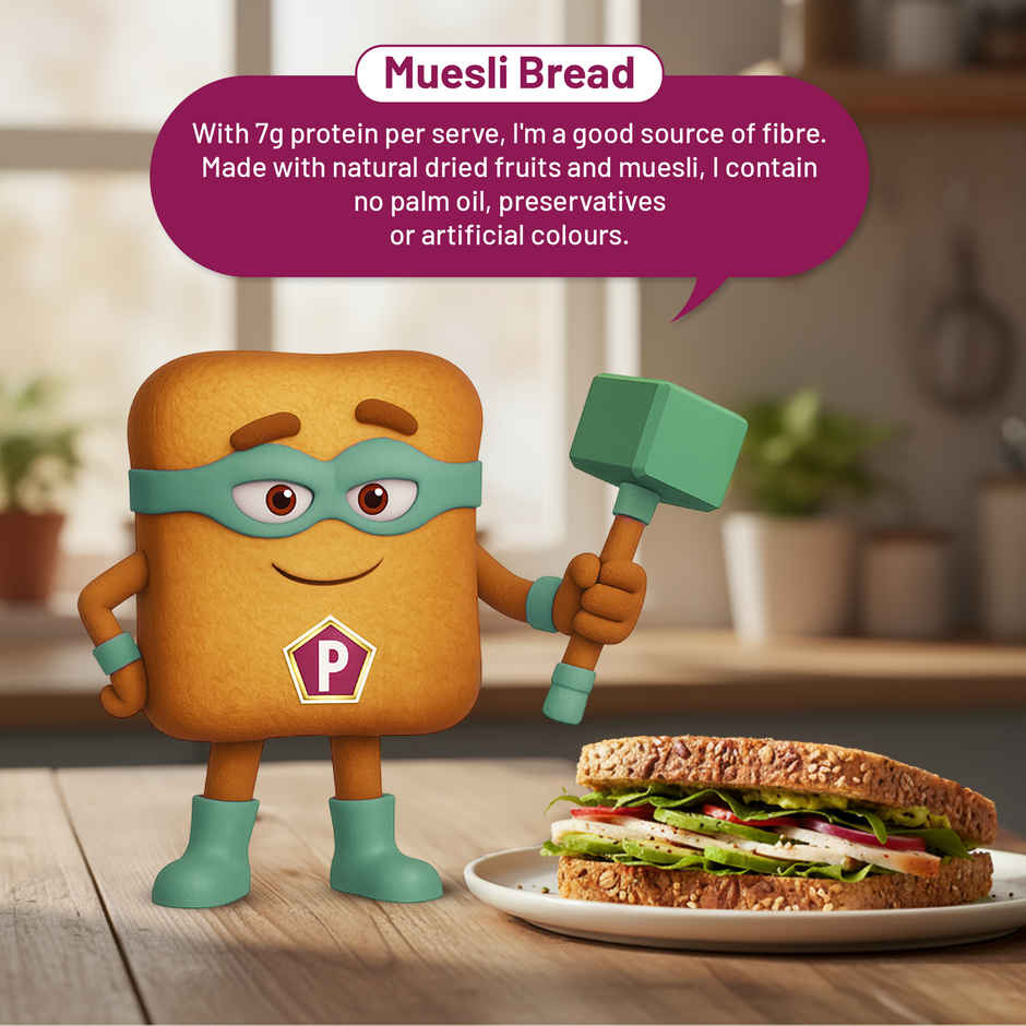 Protein Chef High Protein Muesli Bread | 36g Protein /No Maida High Fiber Bread