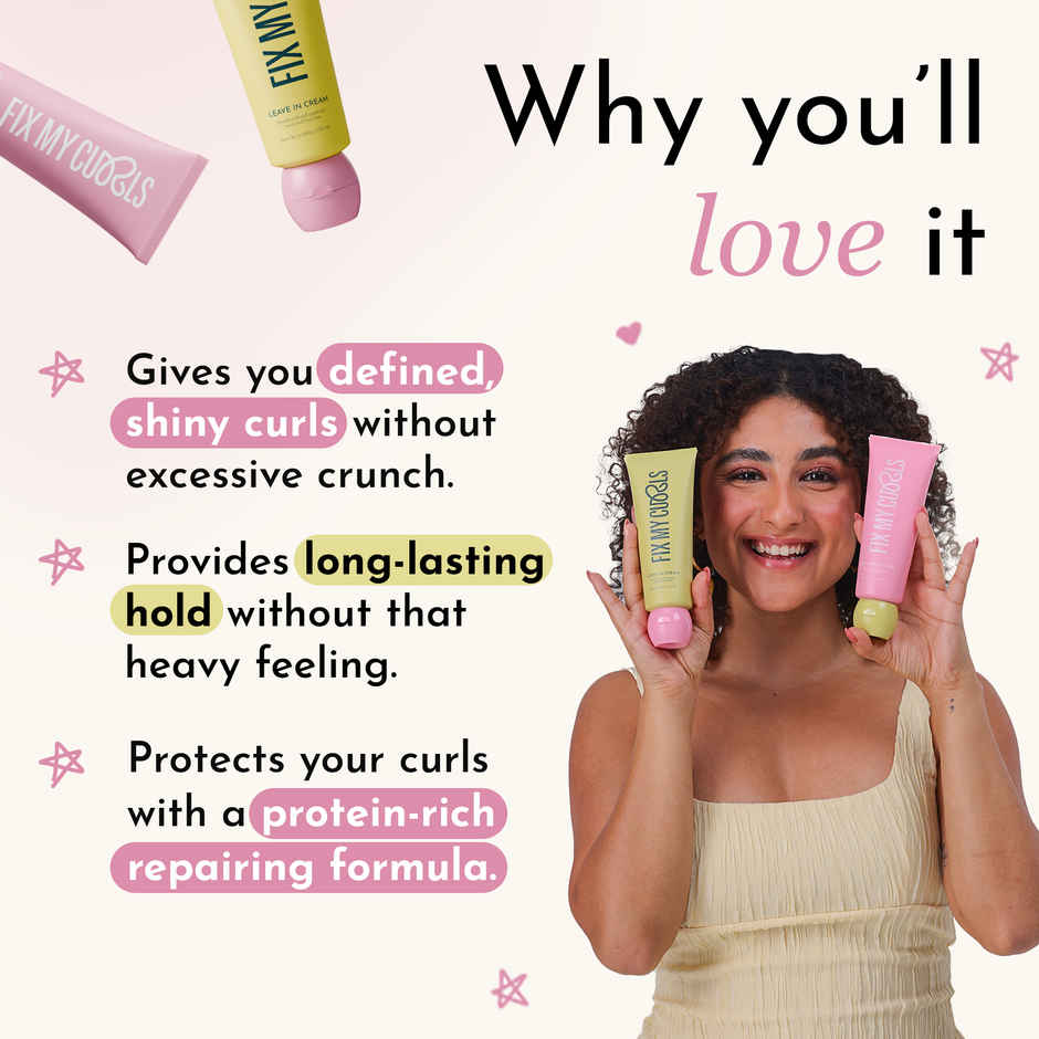 Fix My Curls Protein Styling Duo Enriched With Jojoba Oil & Sunflower Oil|Curl Defining Cream & Gel