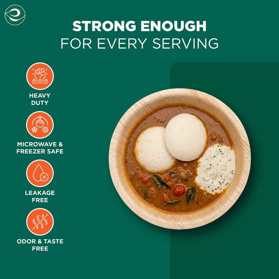 ECO SOUL | Palm Leaf Disposable Bowl | 500 ml | Round | 10 Count