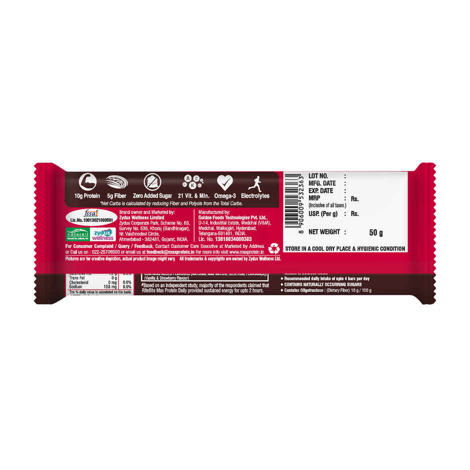 RiteBite Max Protein 10g Protein Bar Choco Berry