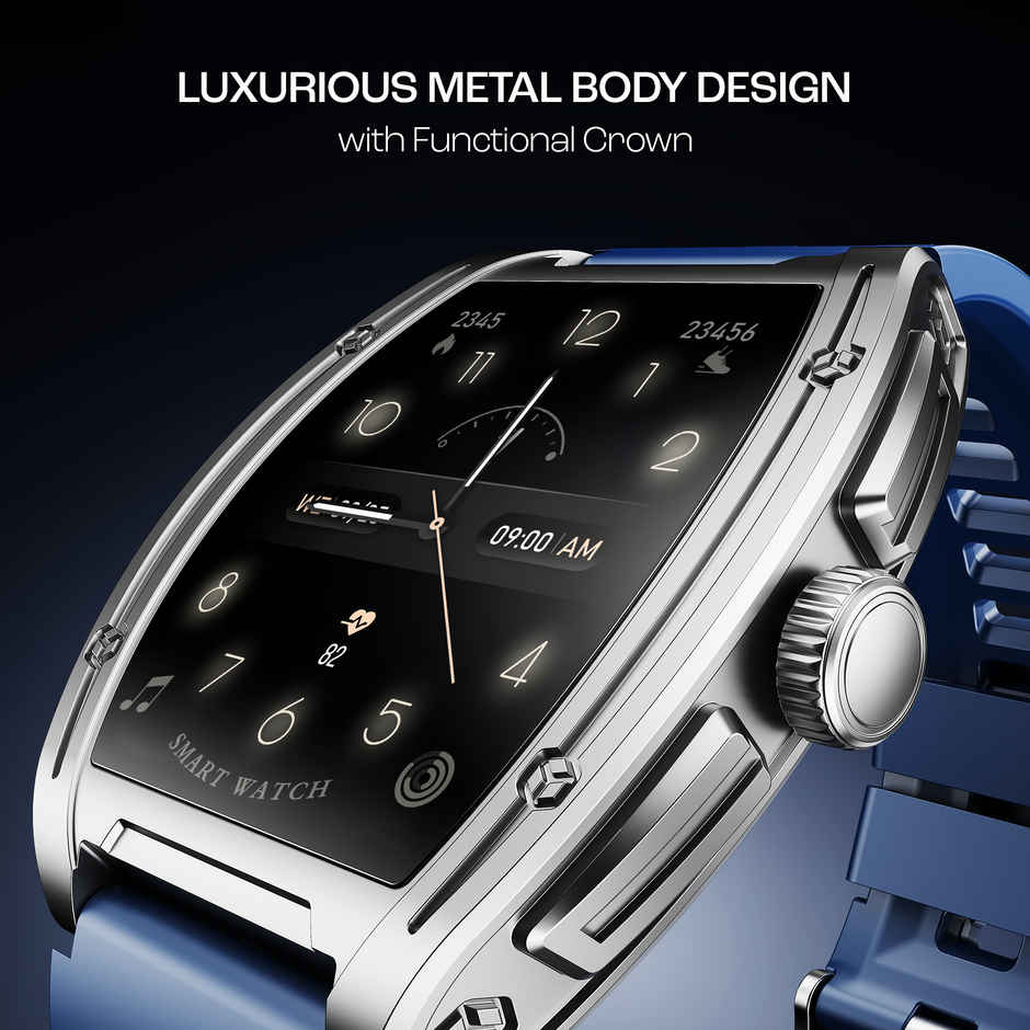 boAt Enigma Ascend Smartwatch | 1.76" Display | Functional Crown - Ocean Blue