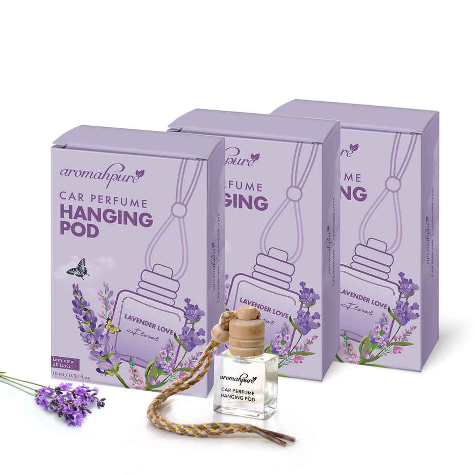 Aromahpure Premium Car Air Freshener Hanging Pod | Lavender | Last Upto 30 Days Pack Of 3 Combo