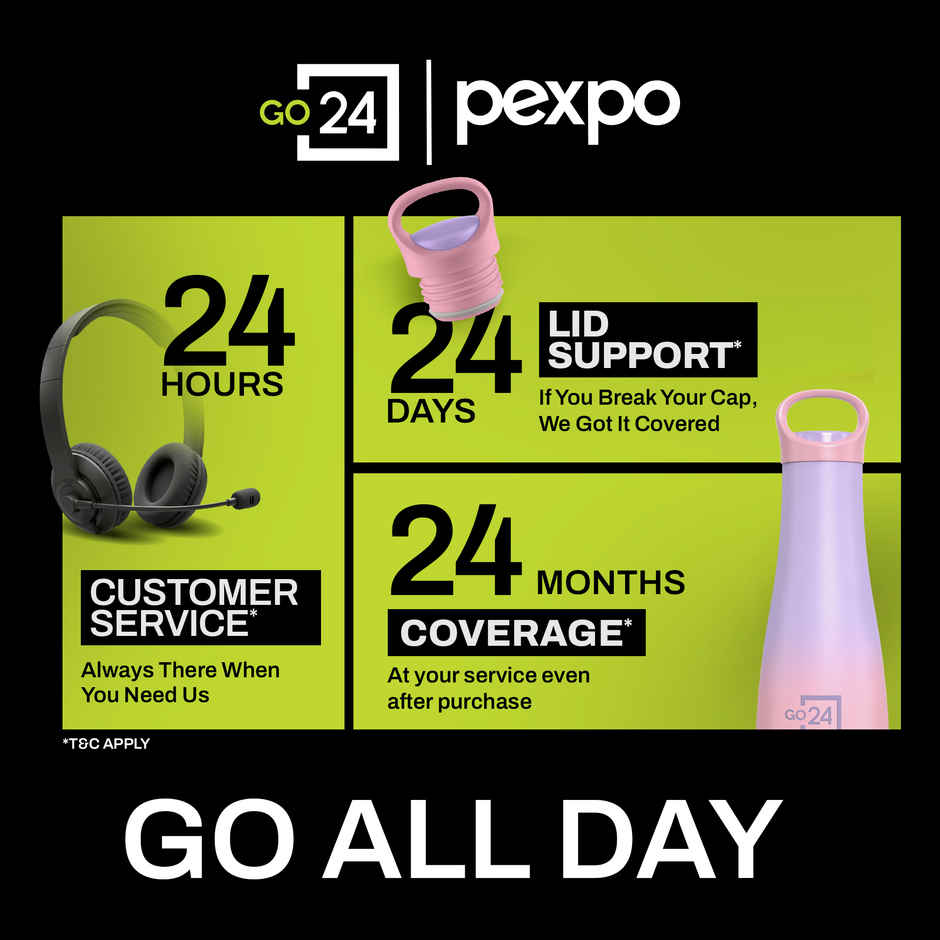 Go24 | Pexpo Stainless Steel Morocco Hot & Cold Insulated Water Bottle | Pink & Purple | 620 ml