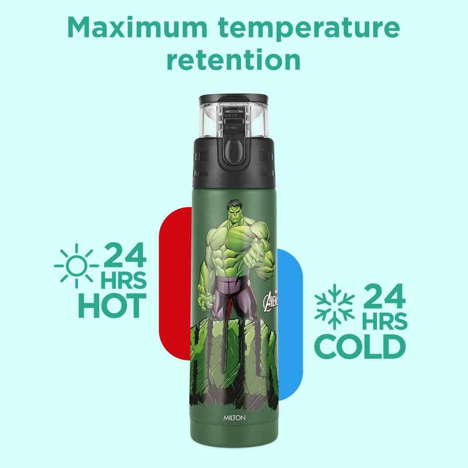 Milton Marvel Mighty Thermosteel Bottle | 750 ml | Green | Hulk