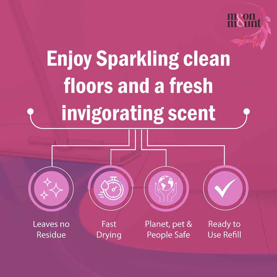 Moon&Mount Rose Floor Cleaner Liquids | Bathroom Surface Cleaning Liquid | Ecofriendly