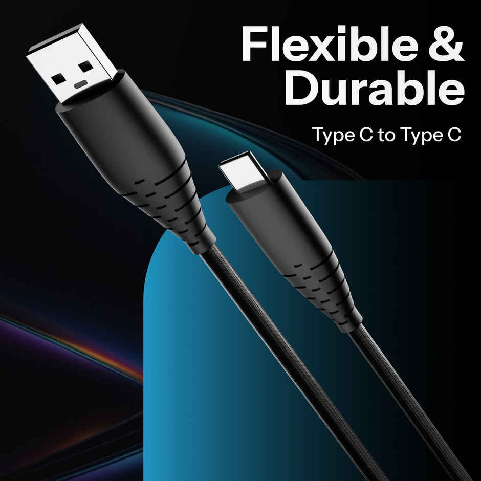 Ailkin Type C Cable | 3A Fast Charging | 1.5 M Braided | For Smartphones & Tablets | Black