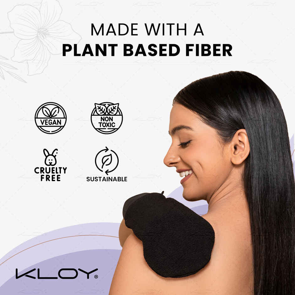 KLOY Korean Style Bathing Mitt Glove for Exfoliation | Body Scrubber | Viscose Rayon Fiber