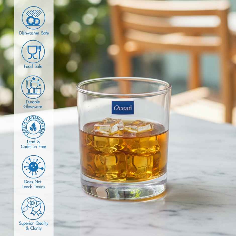 Ocean San Marino Whisky Glass Set (300 ml) | Premium & Durable