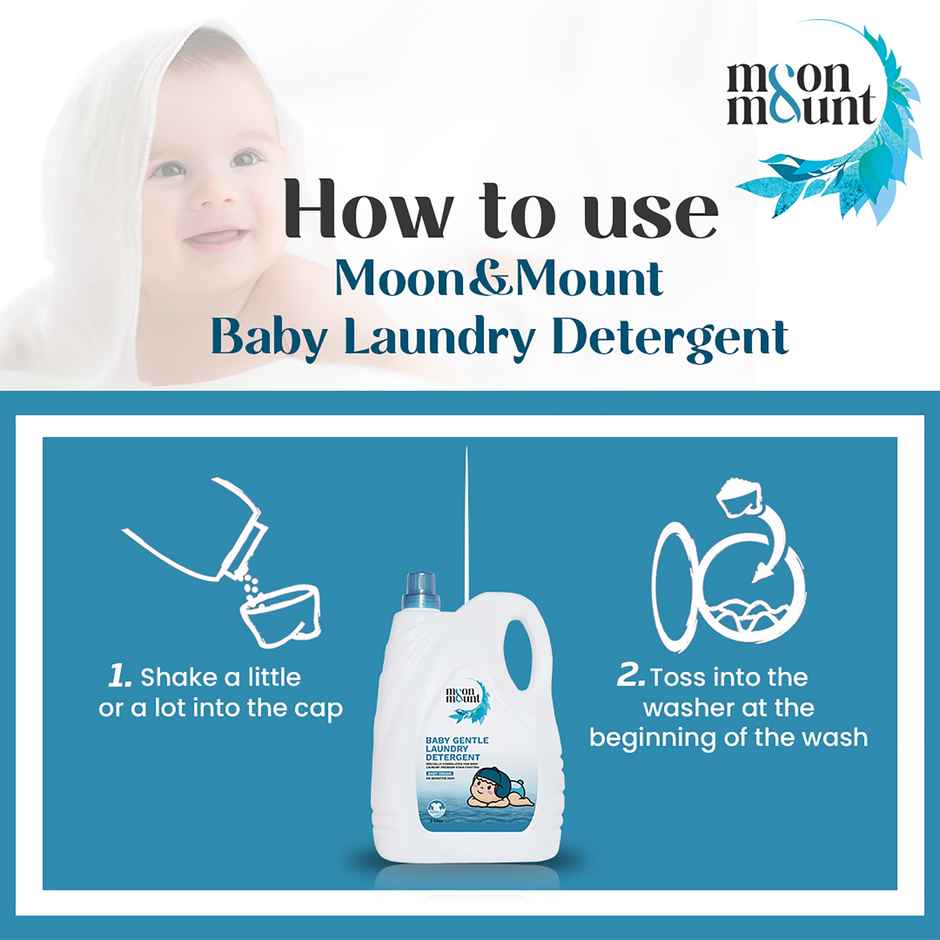 Moon And Mount Baby Laundry Liquid Detergent Washing Liquid For Baby Clothes Leaf Love (Ossam) 5 l