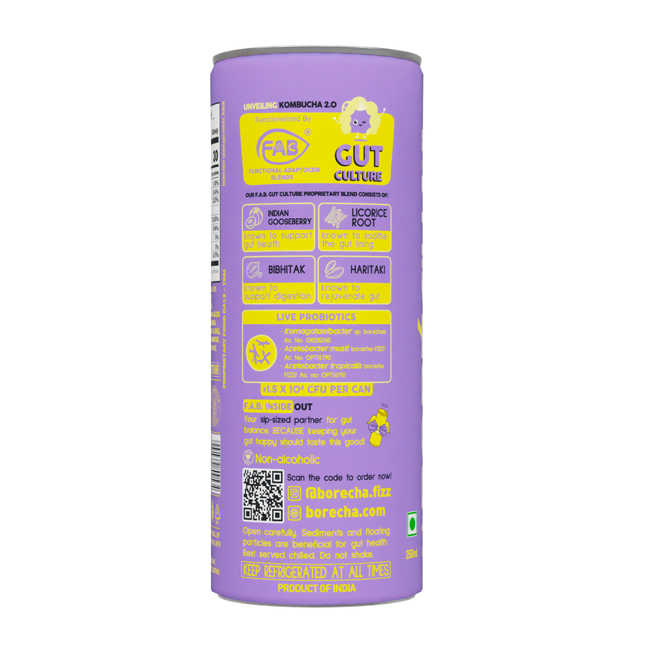 Borecha Mango Low Sugar Probiotic Kombucha
