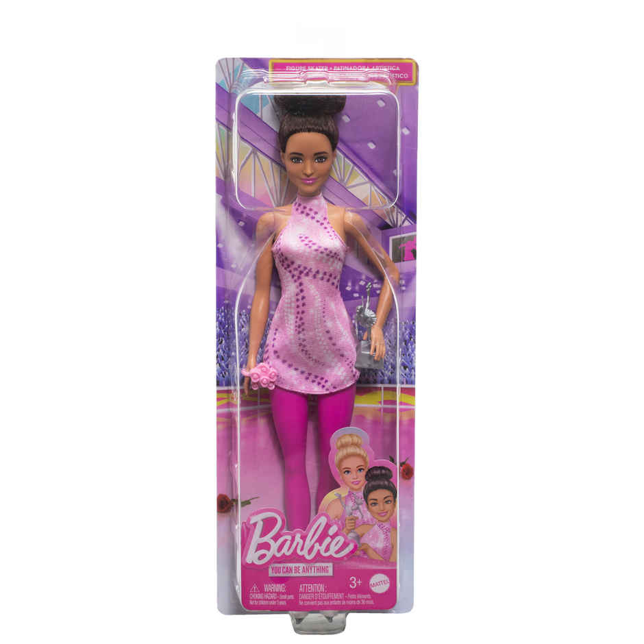 Barbie Fashion Doll | Brunette | Pink Skate Outfit | Ice Skates & Trophy