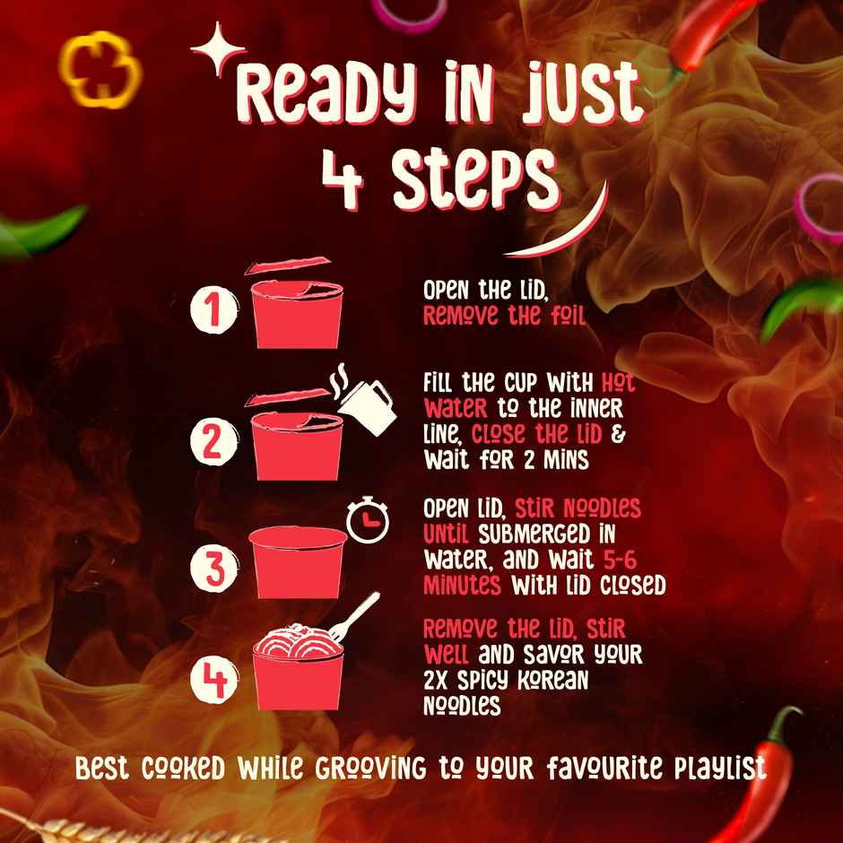 Wickedgud Fiery 2x Spicy Korean Cup Noodles Combo
