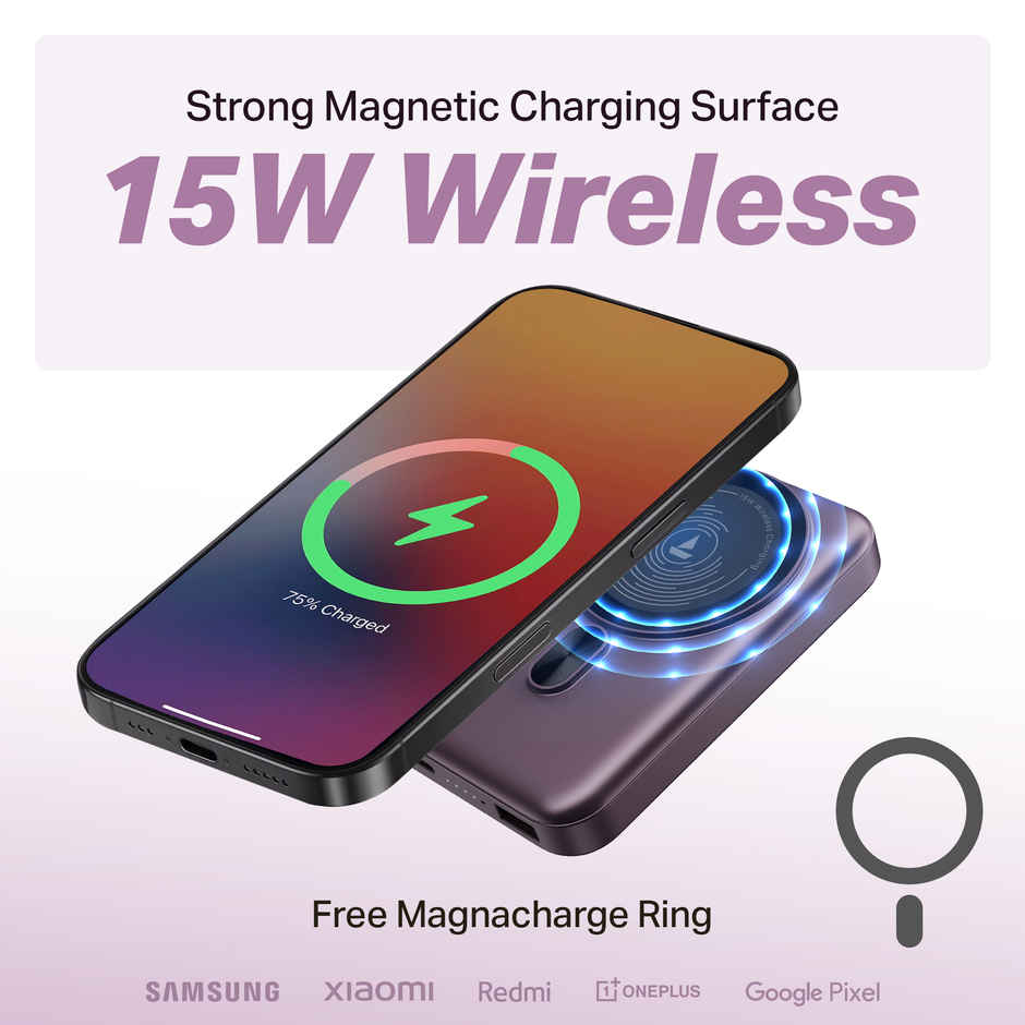 boat EnergyShroom PB331 MagnaCharge Wireless Powerbank | Purple