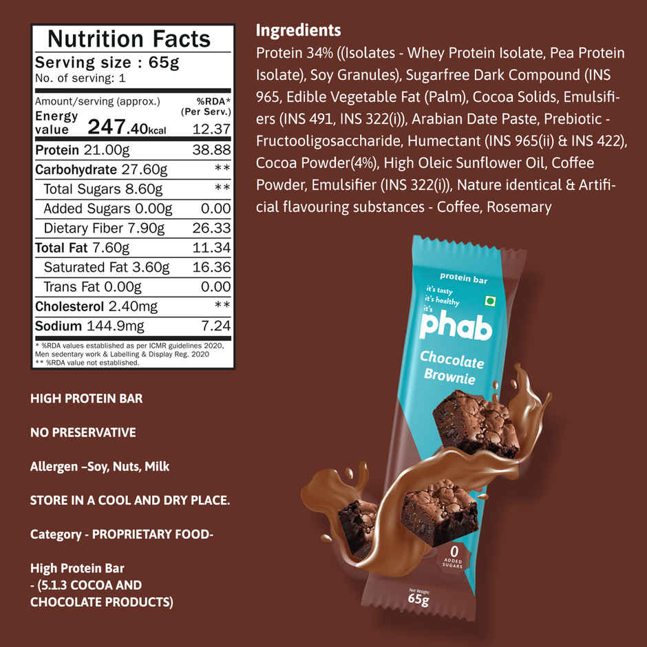 Phab 21g Protein Bar - Chocolate Brownie