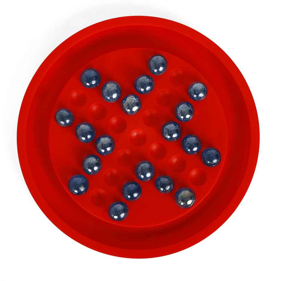 Toyden Brainvita Board Game With 32 Marbles, Marble Solitaire, Single Player Game, Ages 3 Years