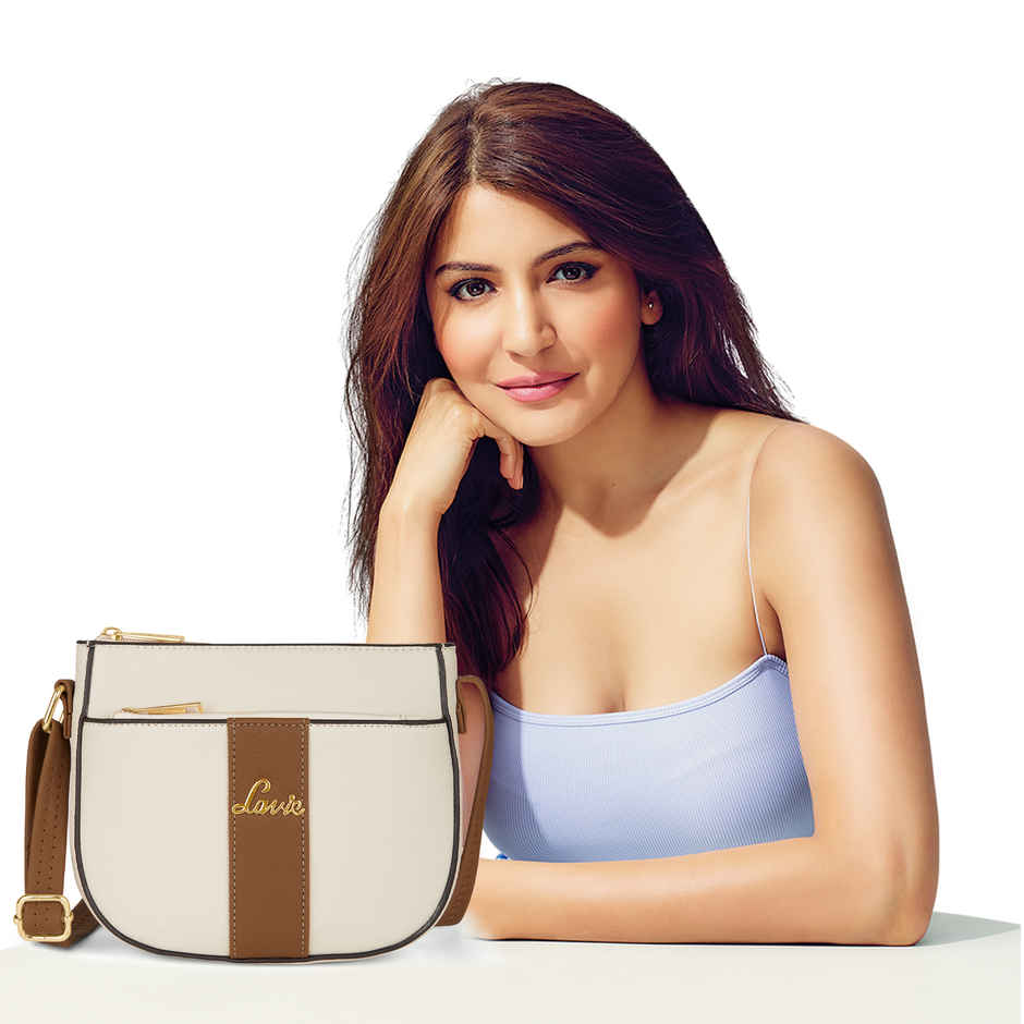 Lavie Women's Colourblock Spade Crossbody Sling Bag | Ladies Purse Handbag | Off White