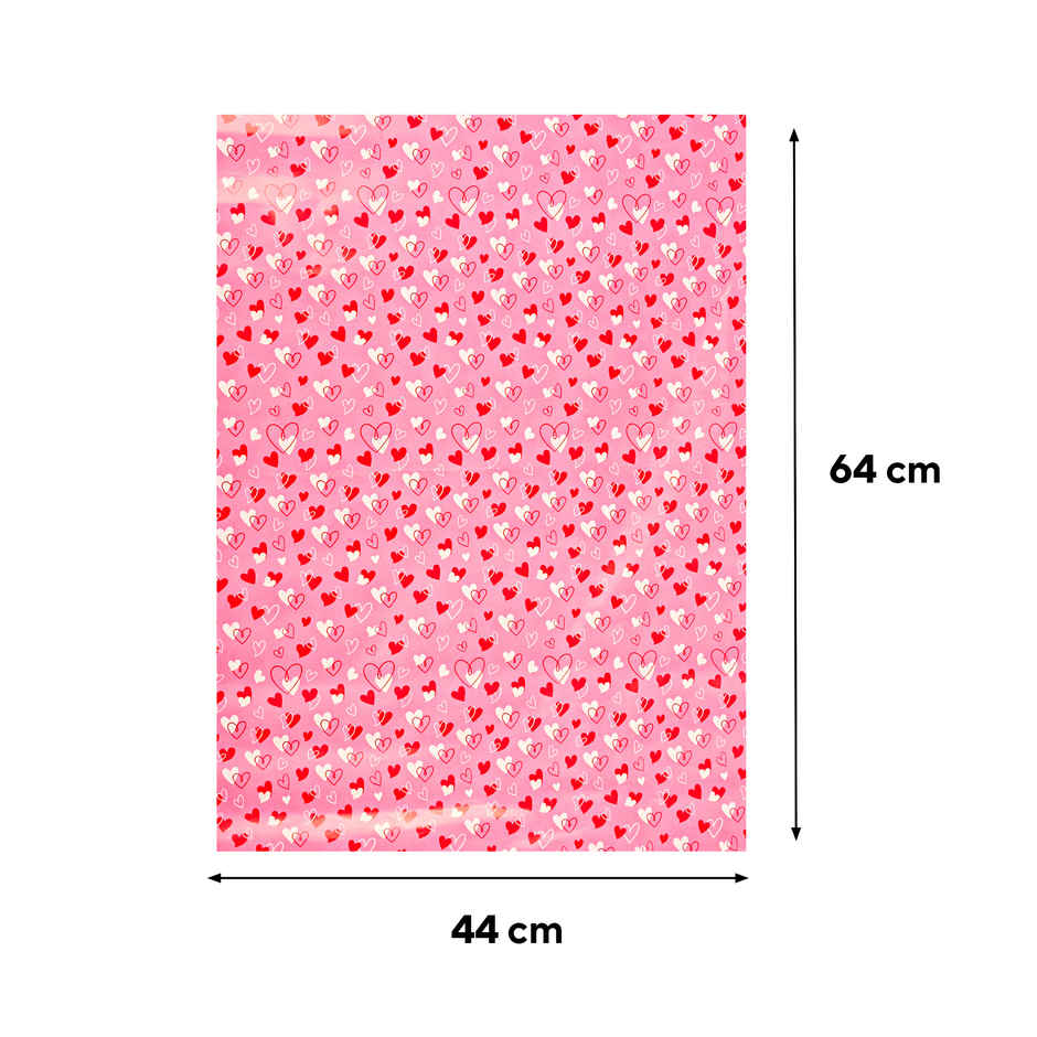 Pink Three Heart Gift Wrapping Paper | Mad Over Prints