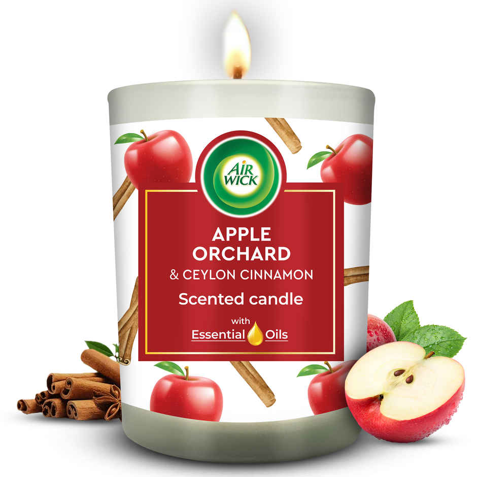 Airwick Home Fragrance Candle | Apple Orchard and Ceylon Cinnamon