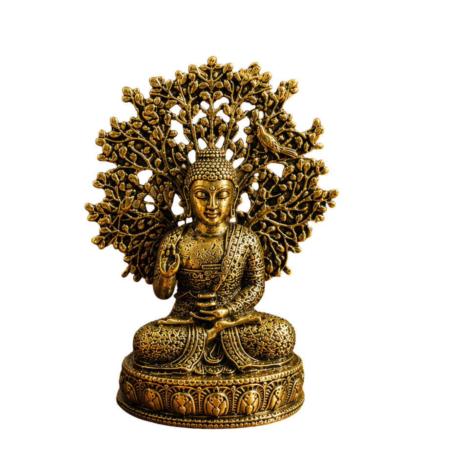 Pure Brass Buddha Idol | Estoria Collective