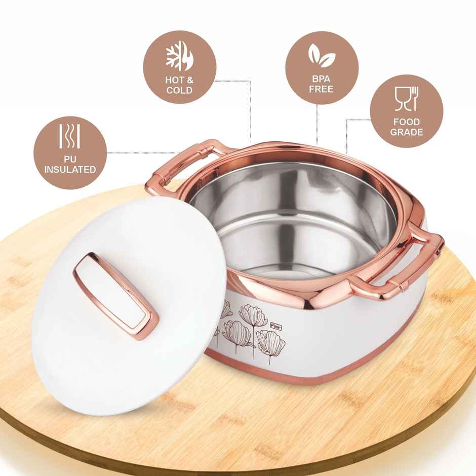 Flair Celebration Insulated Inner Steel Casserole | White - 1.5L & 2L