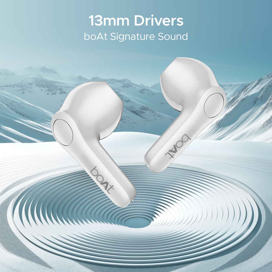 boAt Airdopes Atom 81 Pro TWS Earbuds, 100Hrs Battery, 4Mics ENx Tech, 50ms Low Latency, 13mm Drivers, Fast Charge, IPX5, v5.1 Bluetooth Earbuds - Ivory Elegance