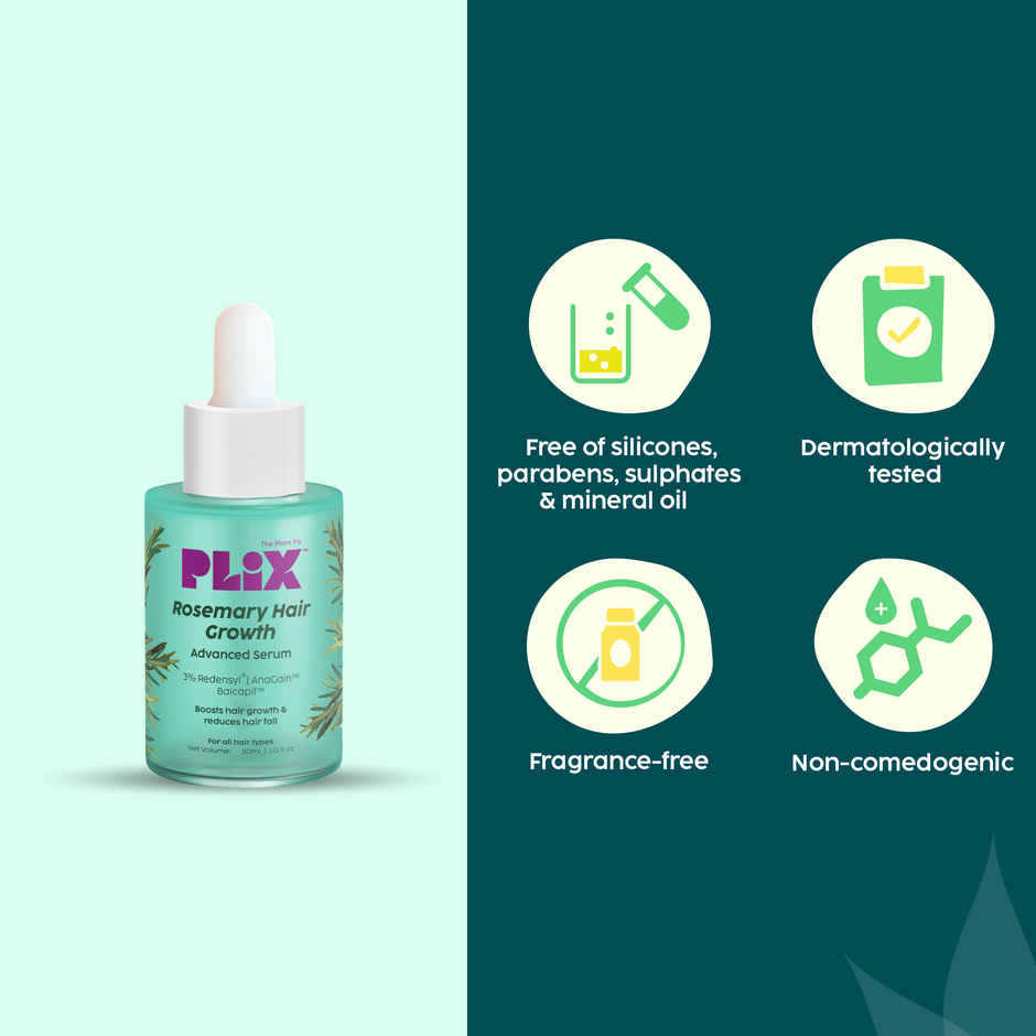 Plix The Plant Fix Rosemary Advanced Hair Growth Serum, Reduces Hair Fall & Promotes Hair Growth