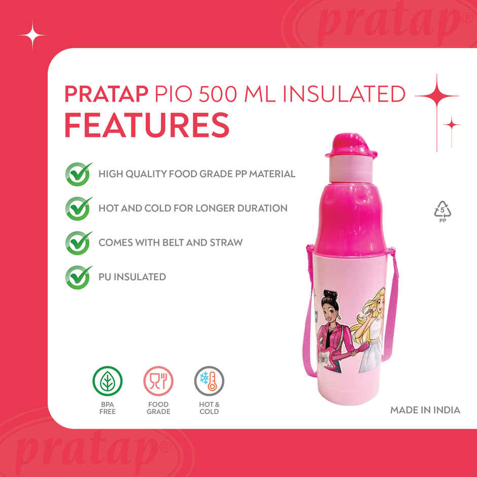 Hotwheels Pio 500 , BPA Free Insulated Kids Water Bottle | PRATAP