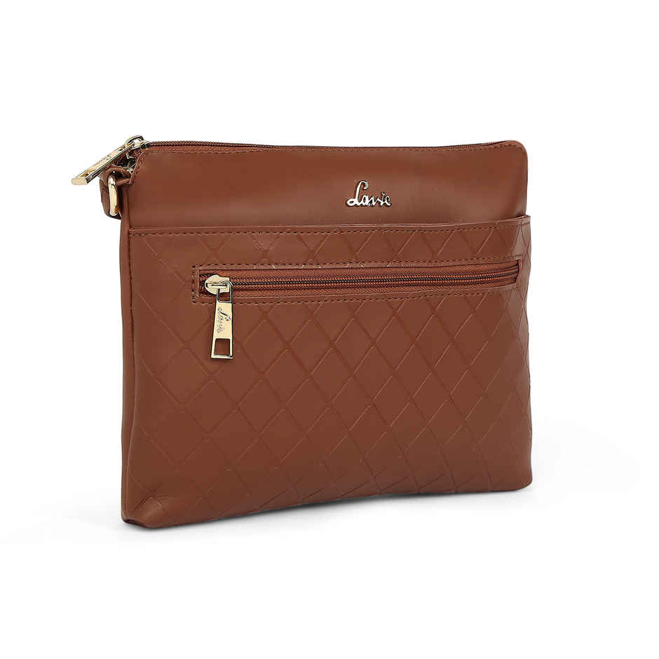 Lavie Women's Slim Top Zip Cross Body Sling Bag | Ladies Purse Handbag | Tan