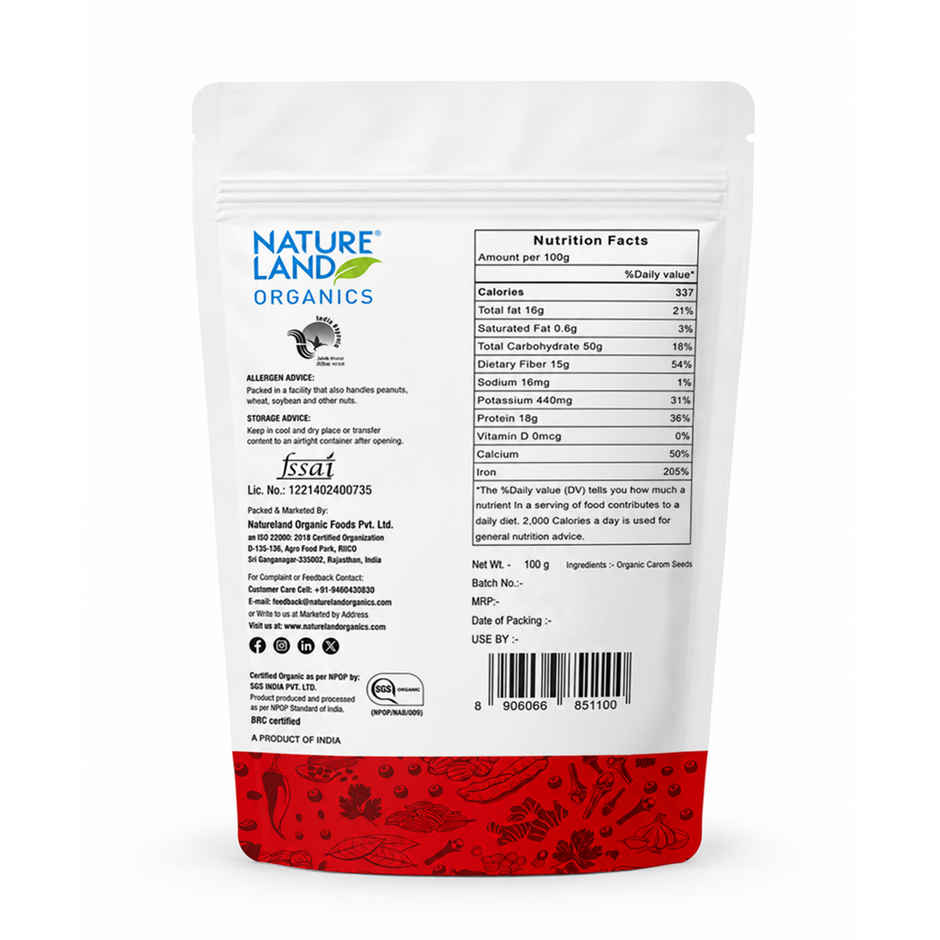 Natureland Organics Ajwain Carom Seeds