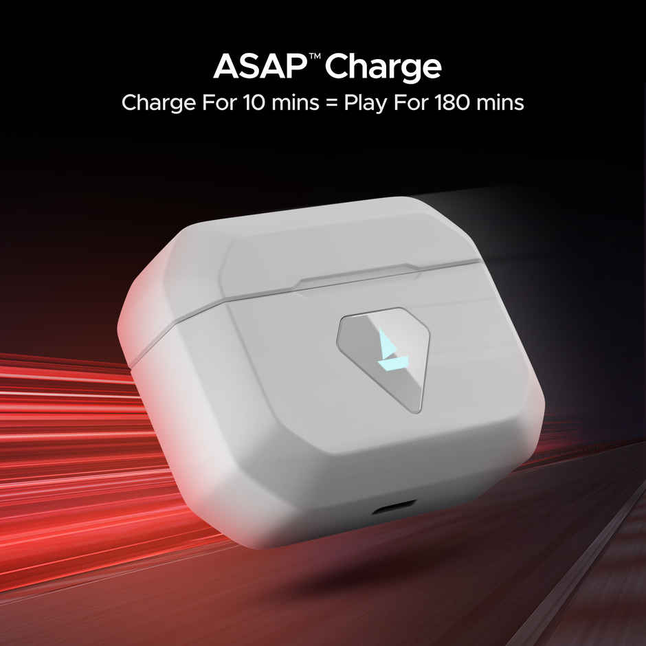 boAt Immortal 150 TWS Earbuds with Beast Mode(40ms Low Latency), 40 HRS Playback & ENx Technology Bluetooth - White Sabre