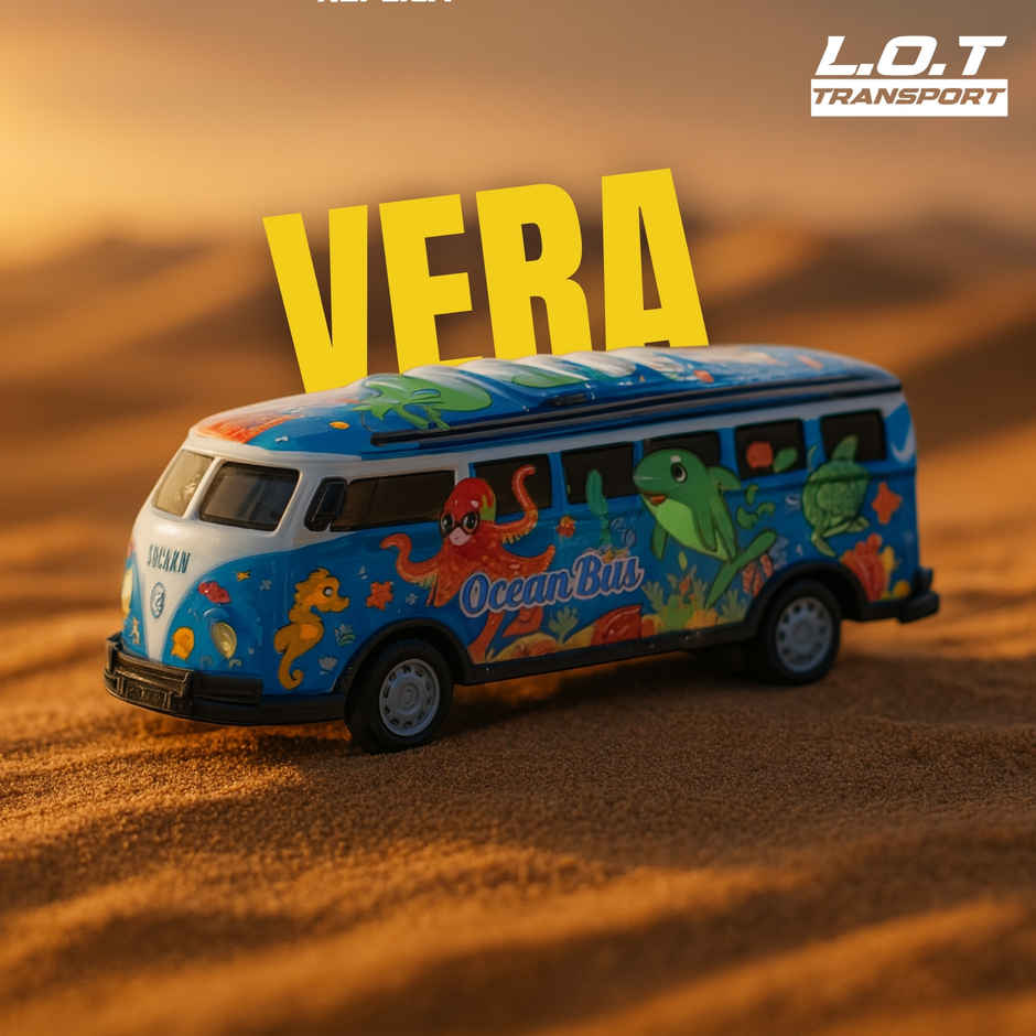 Legend Of Toys Vera RC Bus 15km/h | LED Lights | Crash-Proof | Ocean Theme | Blue