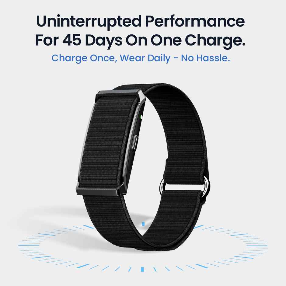 Pebble Qore Fitness Band with 45 Days Battery Life | Stress, Sleep, OneKey Measurement