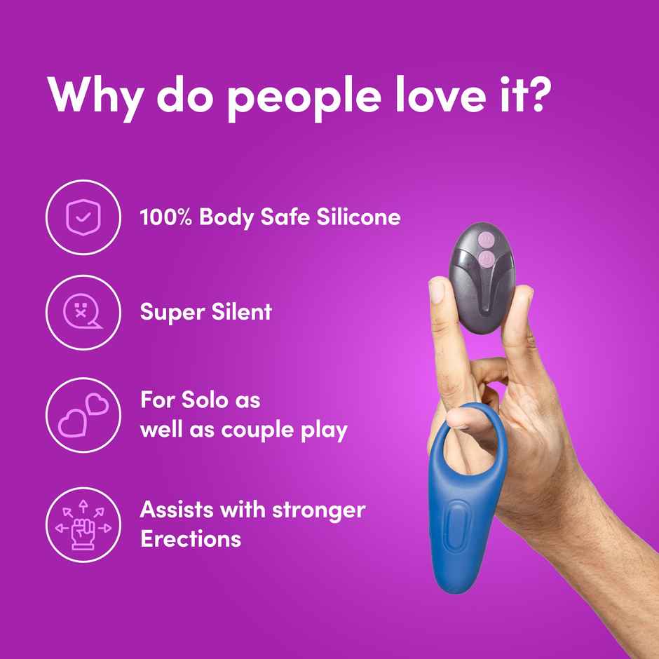 Bold Care Ultra Pleasure Ring Massager For Men & Women - 10 Vibrating Modes - Rechargeable (1pc) & Bold Care Extend Delay Spray With Lidocaine 10% (20g) Combo