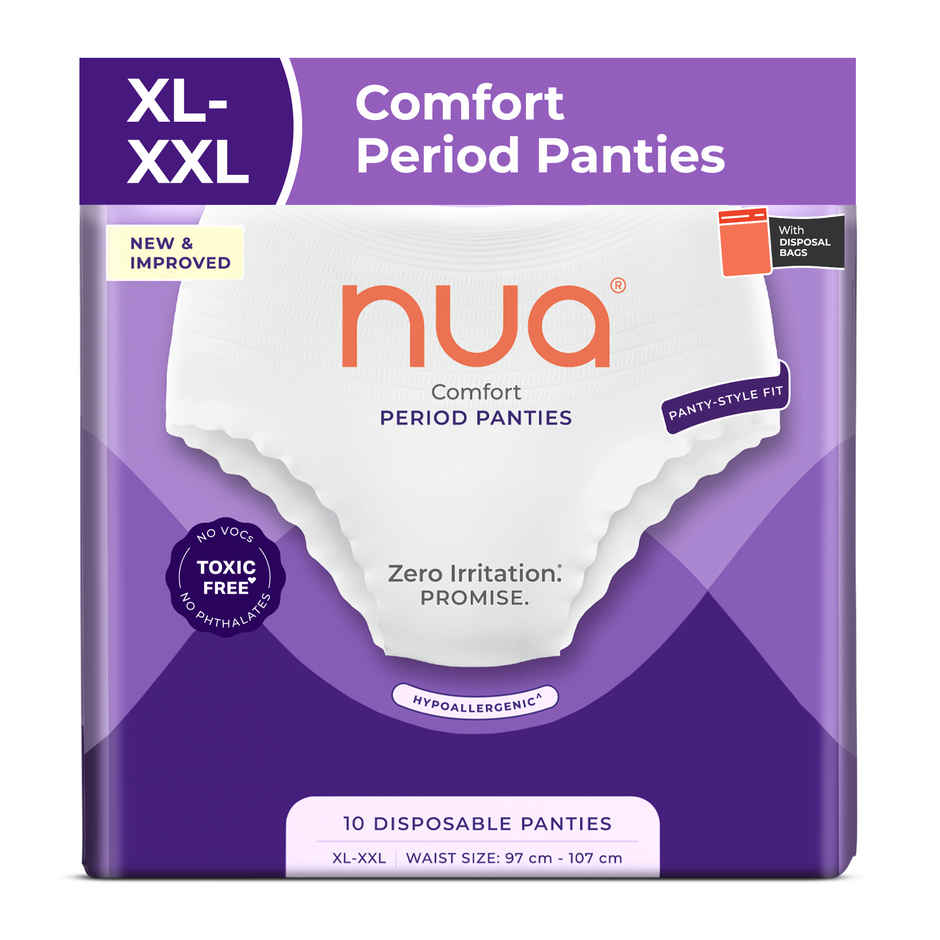 Nua Comfort Disposable Period Panties XL-XXL | Ultra-Absorbent | Pack of 10 Panties