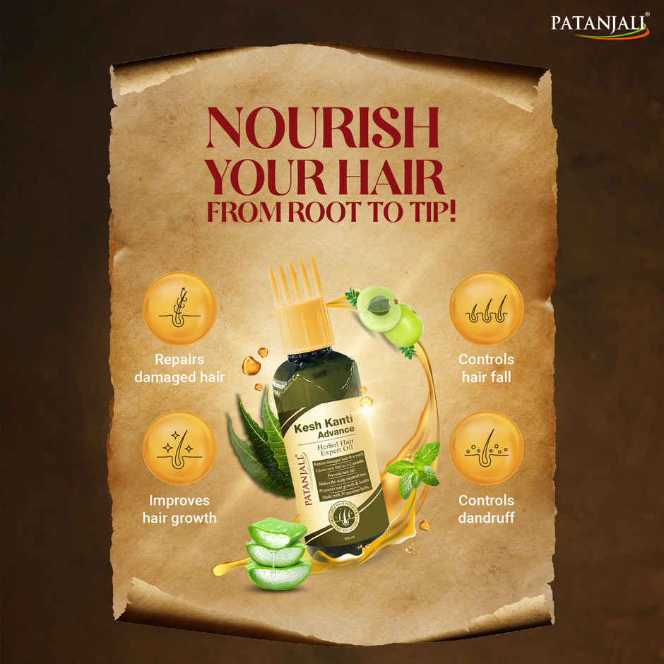 Patanjali Kesh Kanti Advance Hair Expert Oil - Hair Fall Care Nourishing Oil