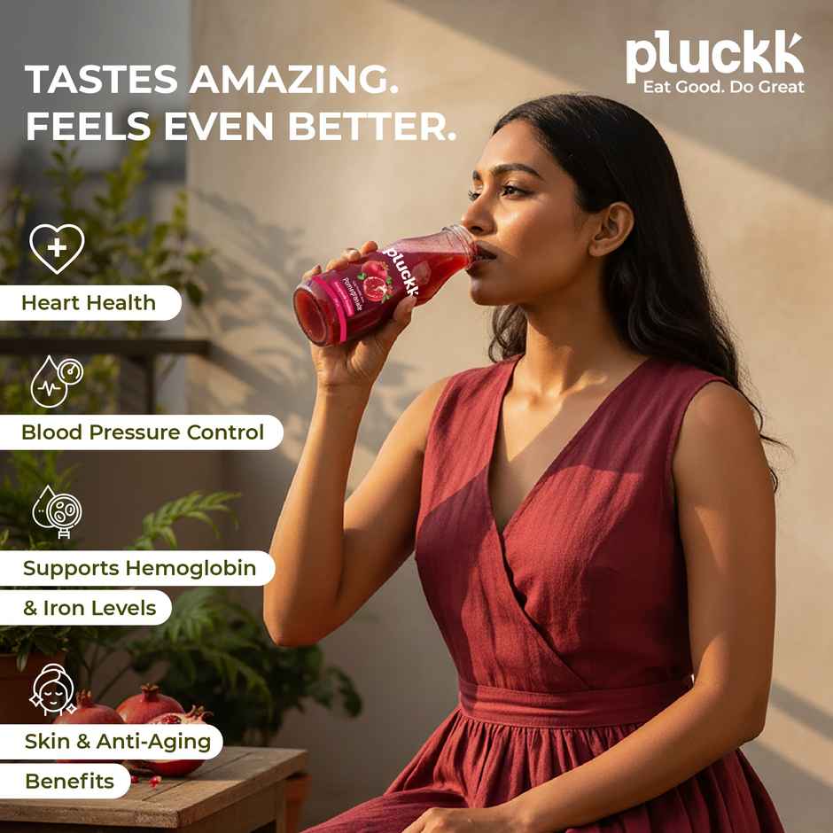 Pluckk Cold Pressed Extracted Pomegranate Juice | No Preservatives | No Added Sugar