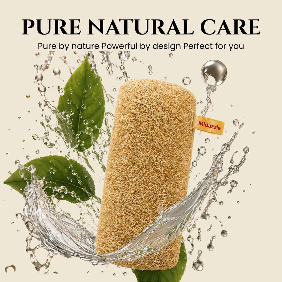 Midazzle 100% Natural Body Scrubber Organic Loofah for Bathing | Long | MIOL6101