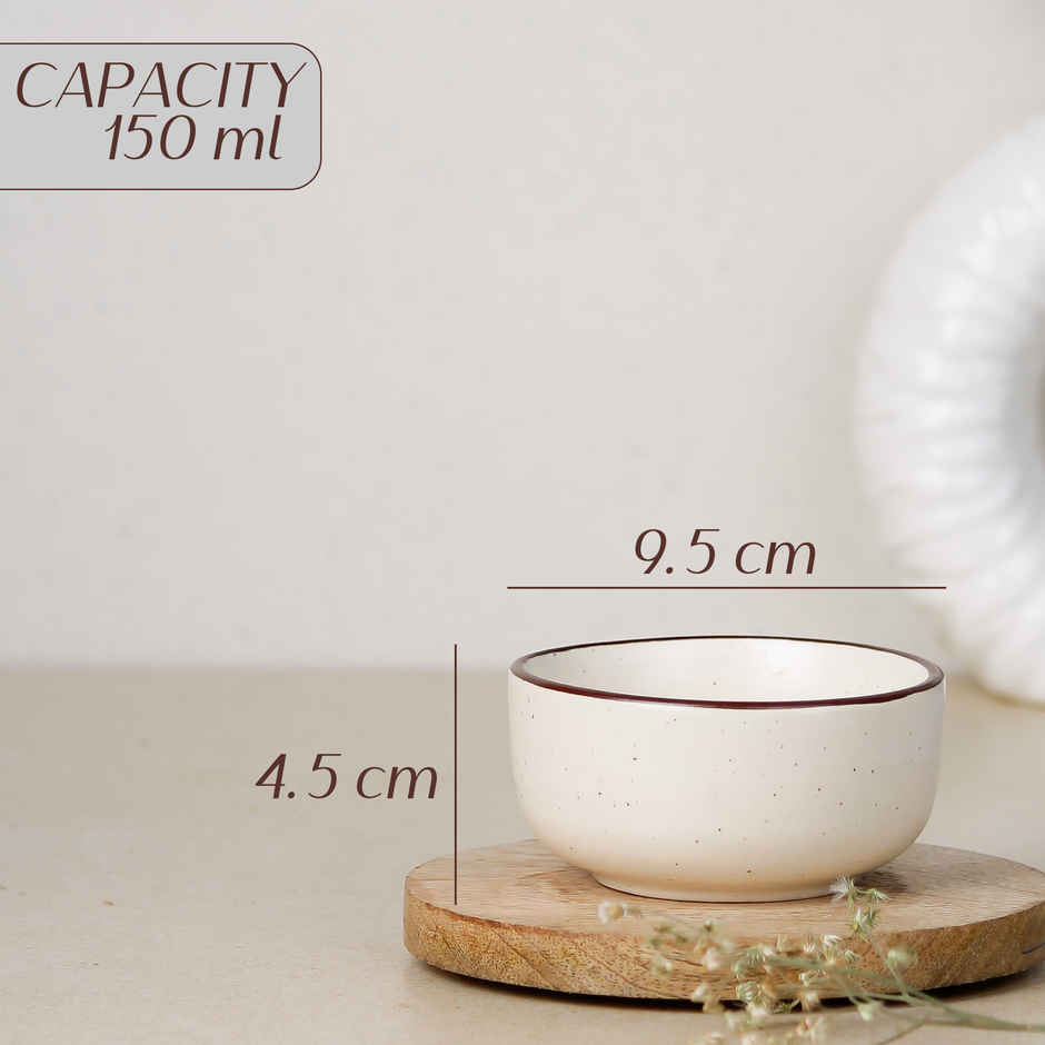 The Earth Store Creme Matte Dinner Set, 2 Full Plates 4 Vegetable Bowls