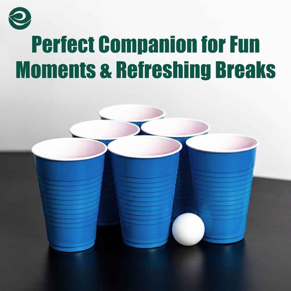 ECO SOUL | Beer Pong | Party Glasses | 16 oz | Blue | 10 Count