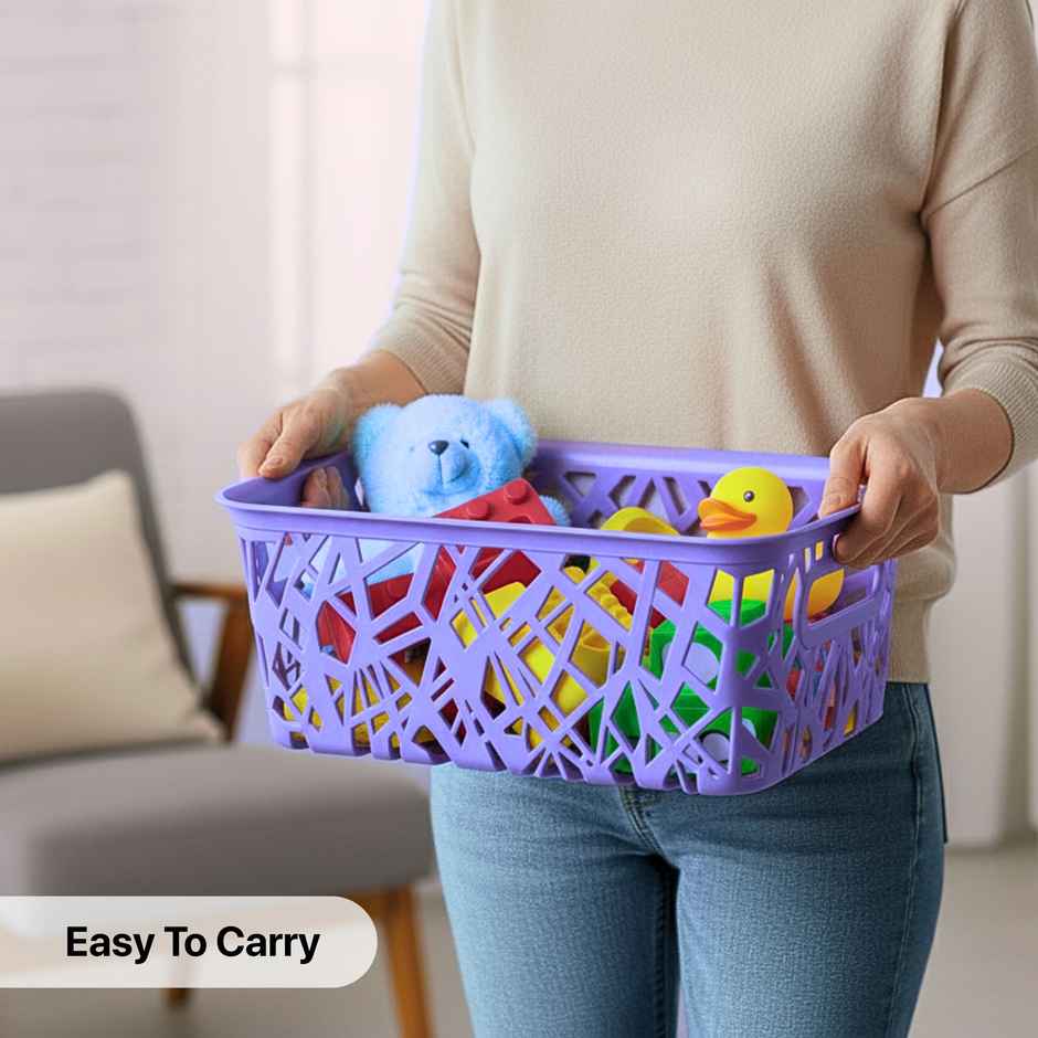 FLAIR Zig Zag Basket Set without Lid | Purple