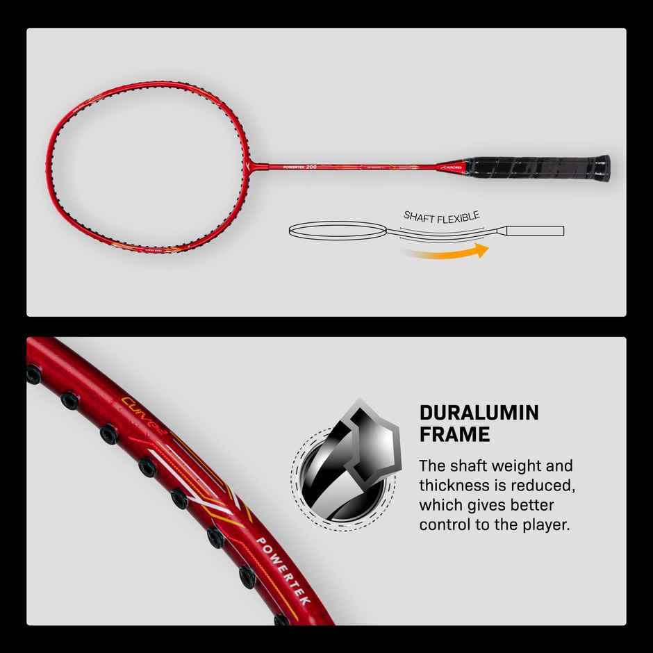 Hundred Powertek 200 | 2 Strung Rackets With 2 Full Covers With 3 Pc Aura Nylon Shuttlecocks