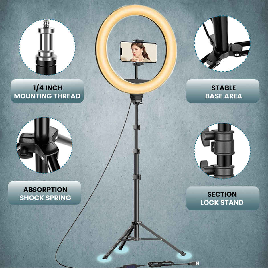 Kratos 12 Inch Ring Light with 7 Feet Tripod Stand