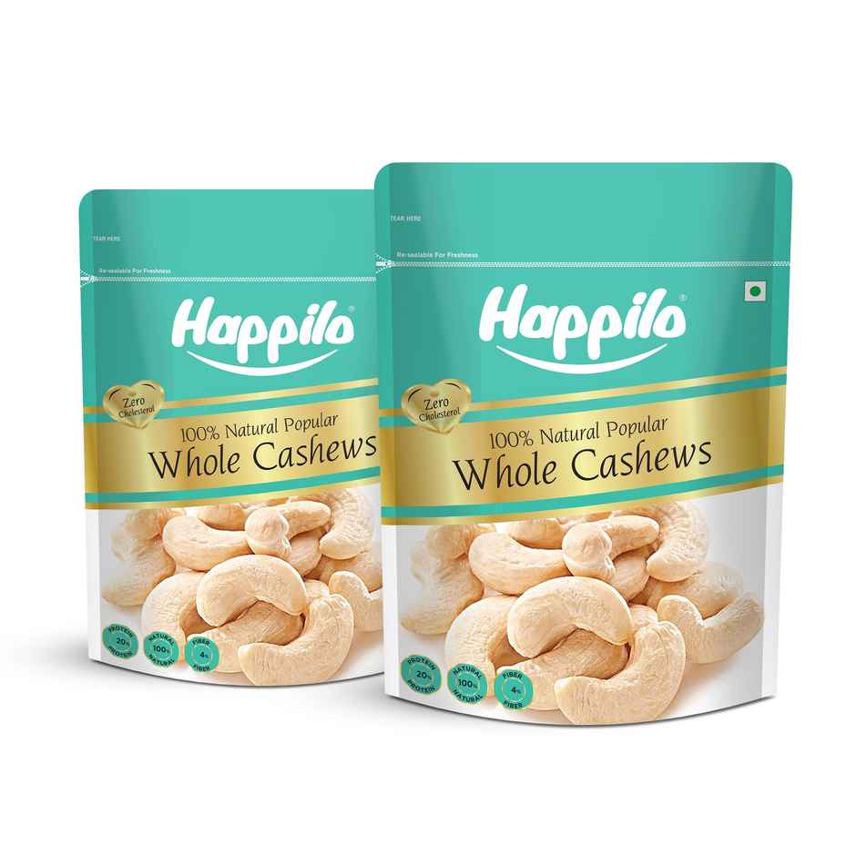 Happilo Popular Whole Cashew Nuts | Whole Kaju | Dry Fruits