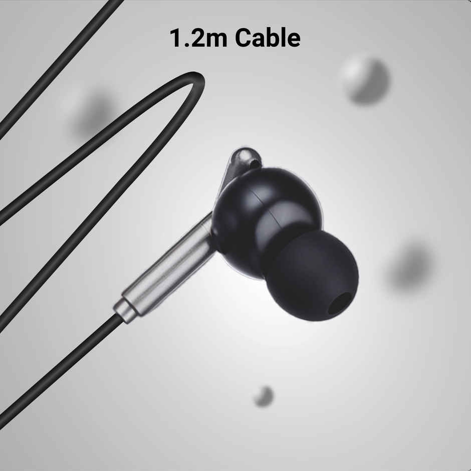 Zebronics Bro C Type C Wired Earphone, 1.2M Cable, Light Weight, In Ear Design | Black