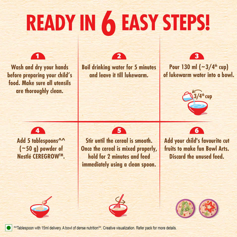 Nestle Ceregrow Multigrain Milk & Fruits Cereal | With Iron, Protein, Calcium, and 19 Nutrients